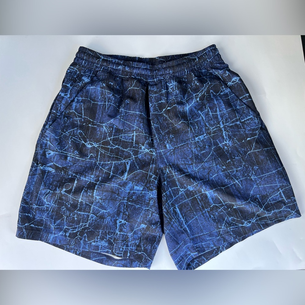 Lululemon Pace Breaker Linerless Short 7" Circuit Block Blue Multi - Size Small